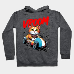 cute cat in racing car Hoodie